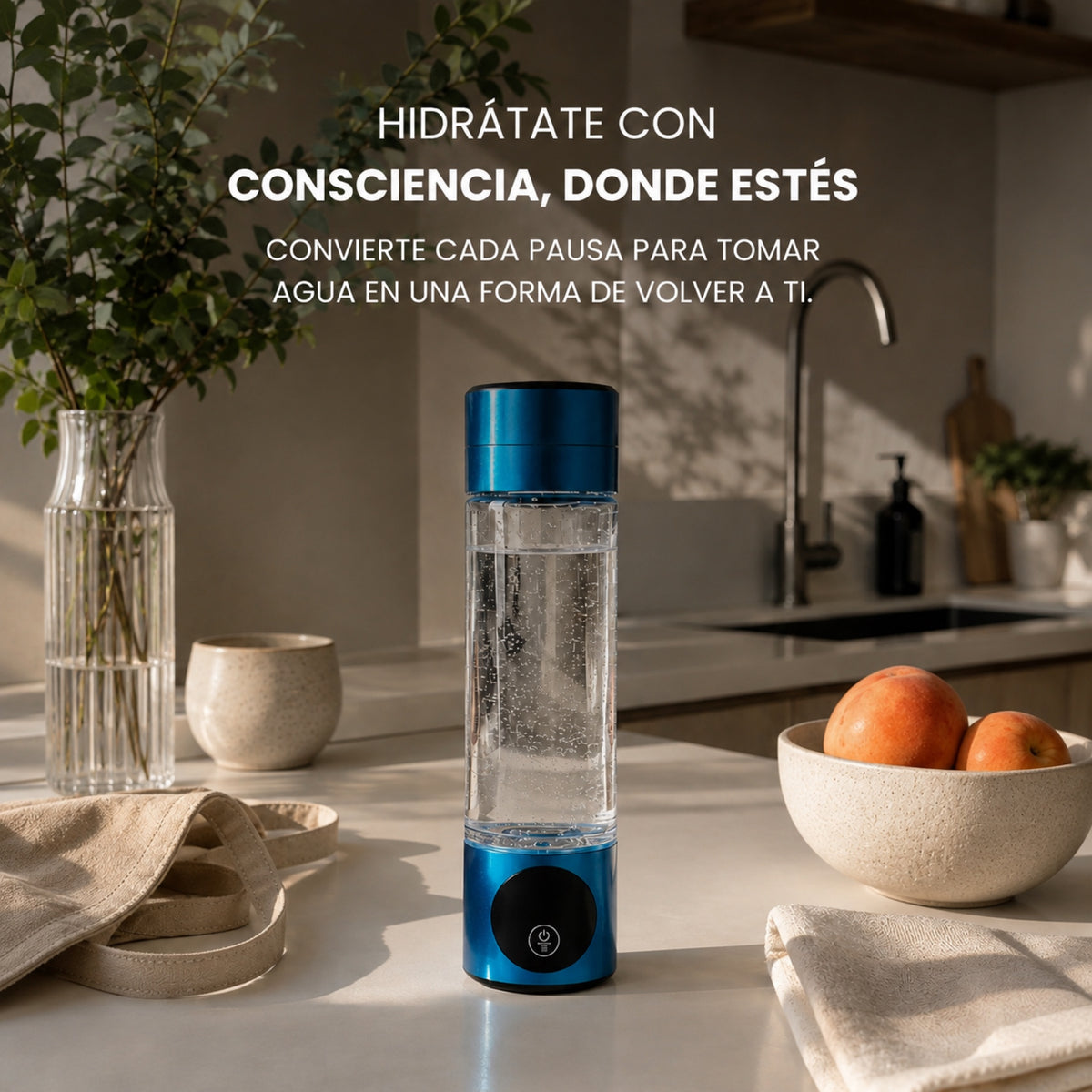 Hydro 8 | Botella de Agua Hidrogenada Hasta 3.000 PPB | Portátil y Recargable